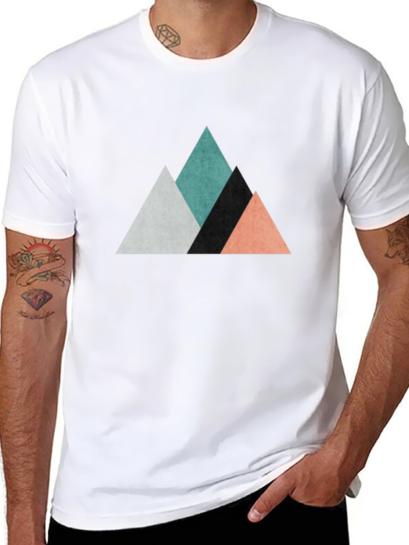 Modern Geometric Mountain T-Shirt