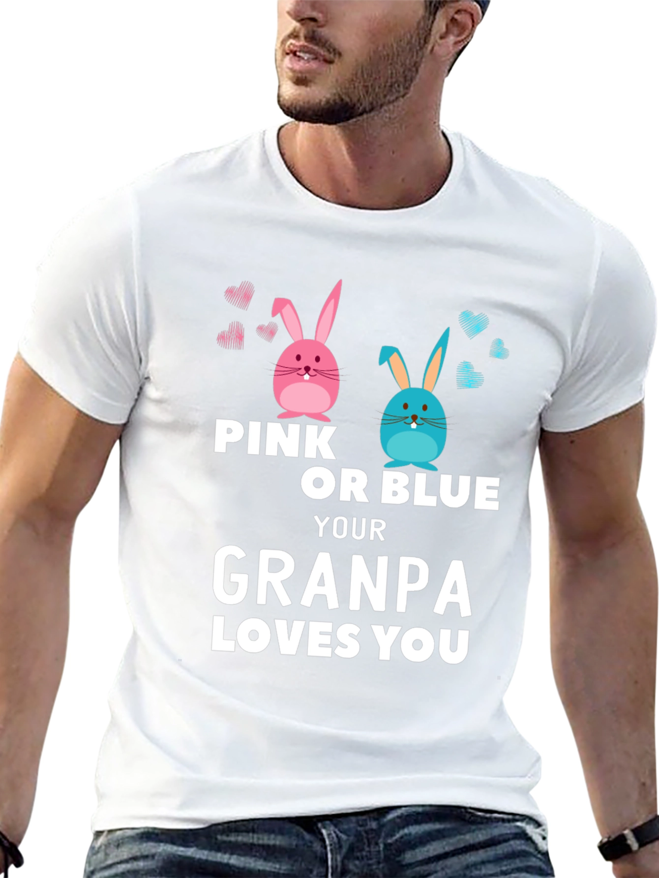 Pink or Blue Grandpa Loves You T-Shirt