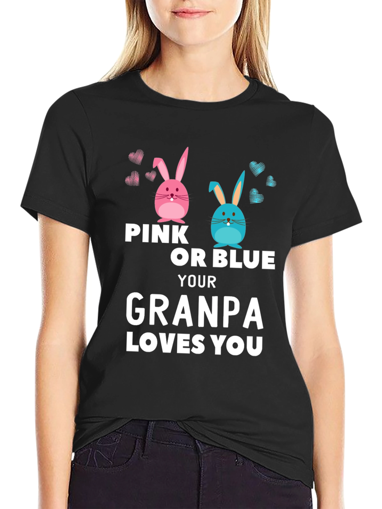 Pink or Blue Grandpa Loves You T-Shirt