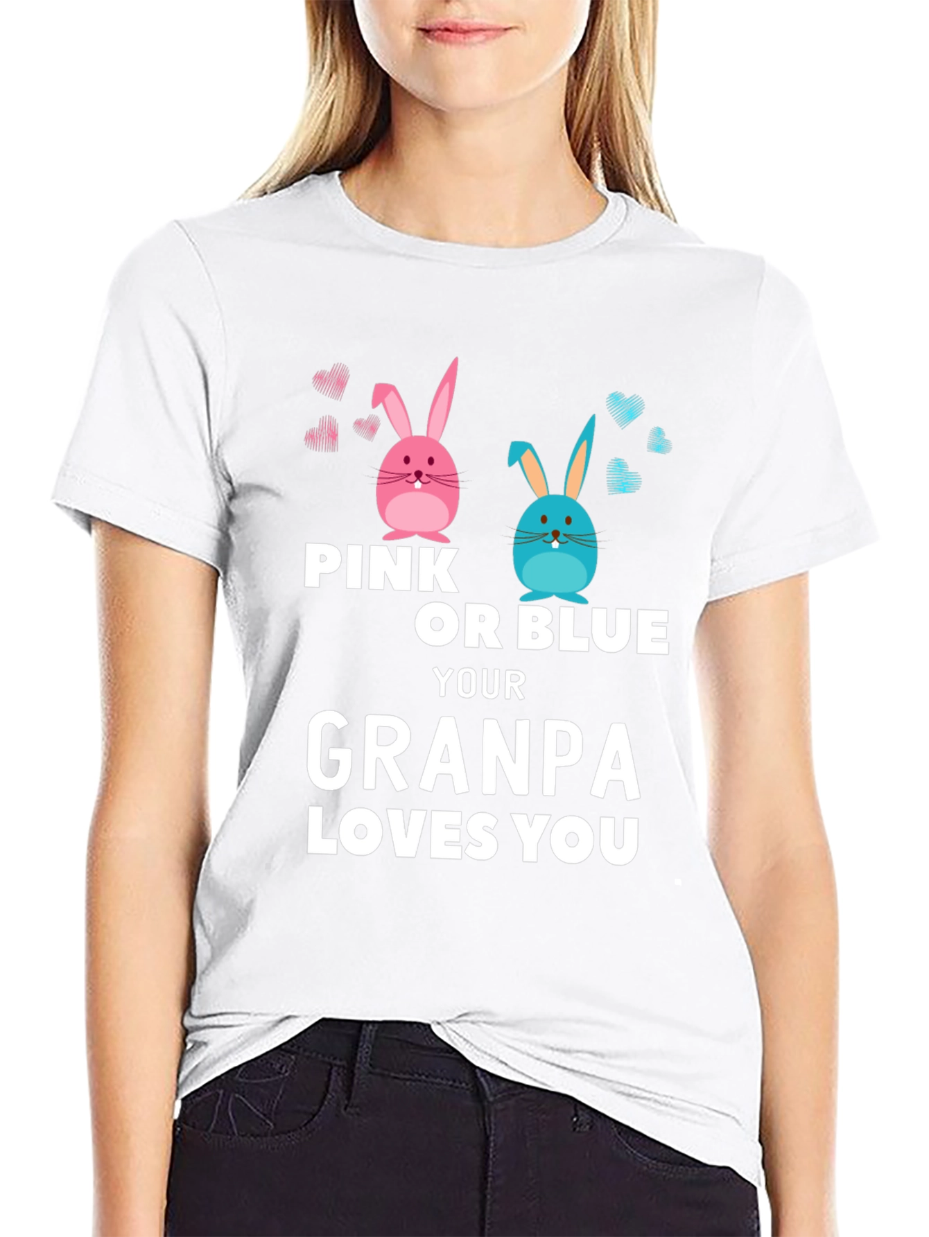 Pink or Blue Grandpa Loves You T-Shirt