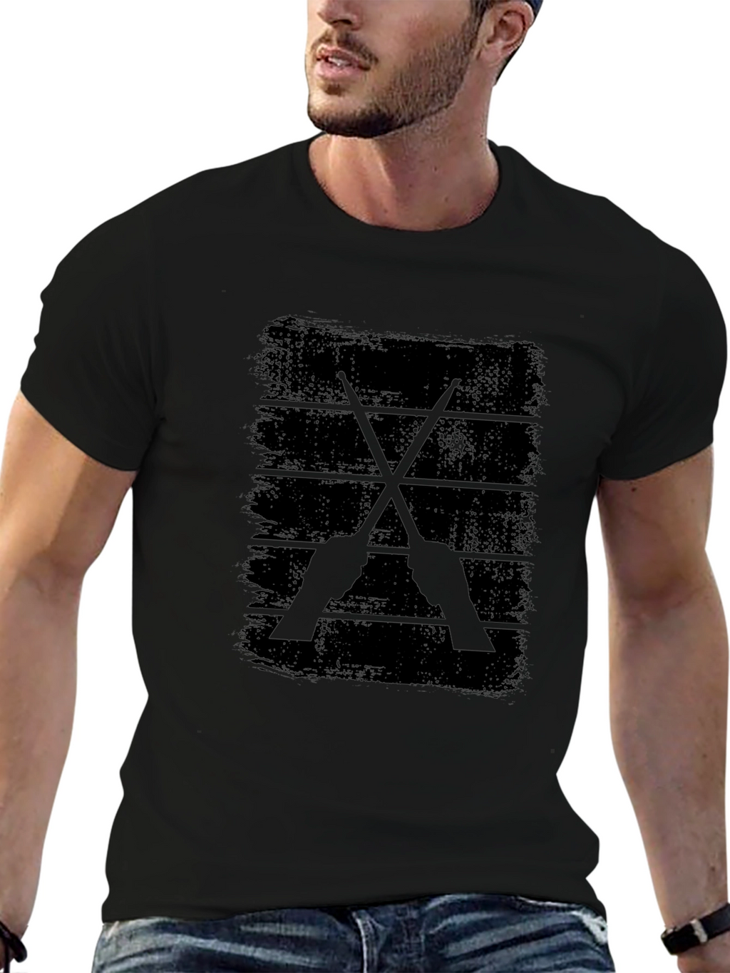 Drum Sticks Graphic Tee - Rock Band Shirt