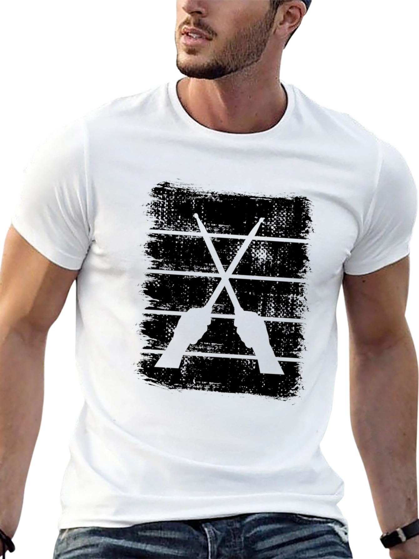 Drum Sticks Graphic Tee - Rock Band Shirt