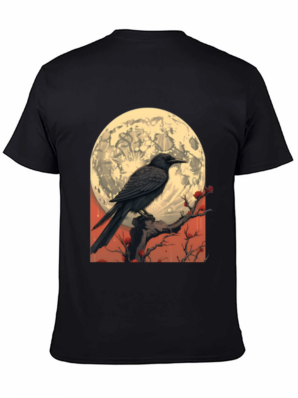 Raven Moon T-Shirt - Gothic Lunar Design