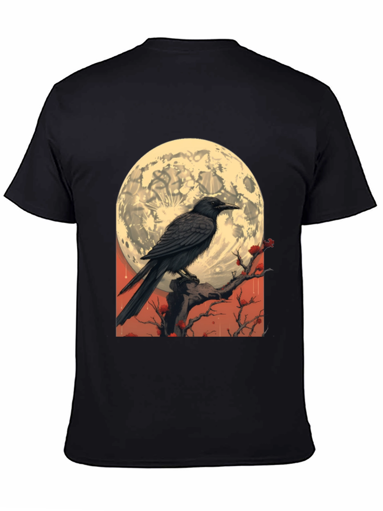 Raven Moon T-Shirt - Gothic Lunar Design