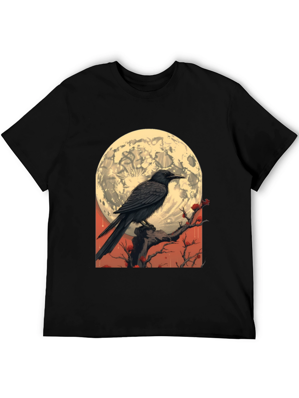 Raven Moon T-Shirt - Gothic Lunar Design