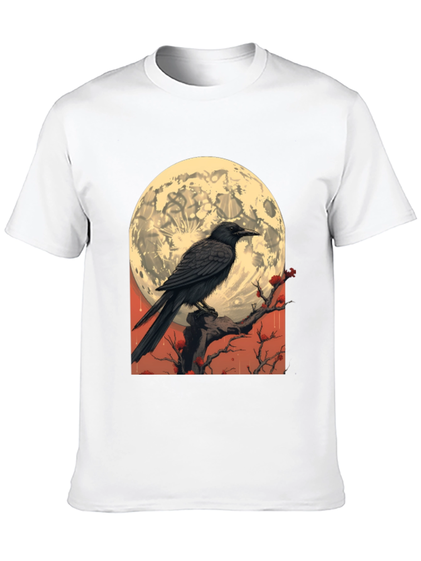 Raven Moon T-Shirt - Gothic Lunar Design