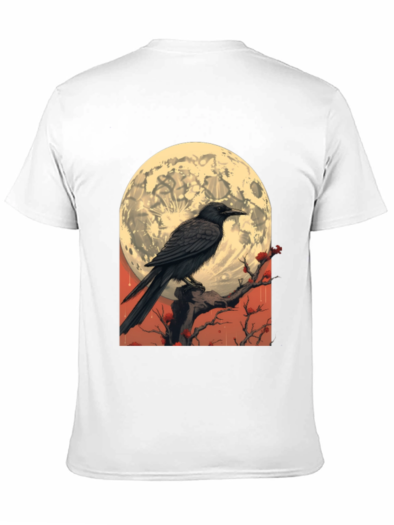 Raven Moon T-Shirt - Gothic Lunar Design