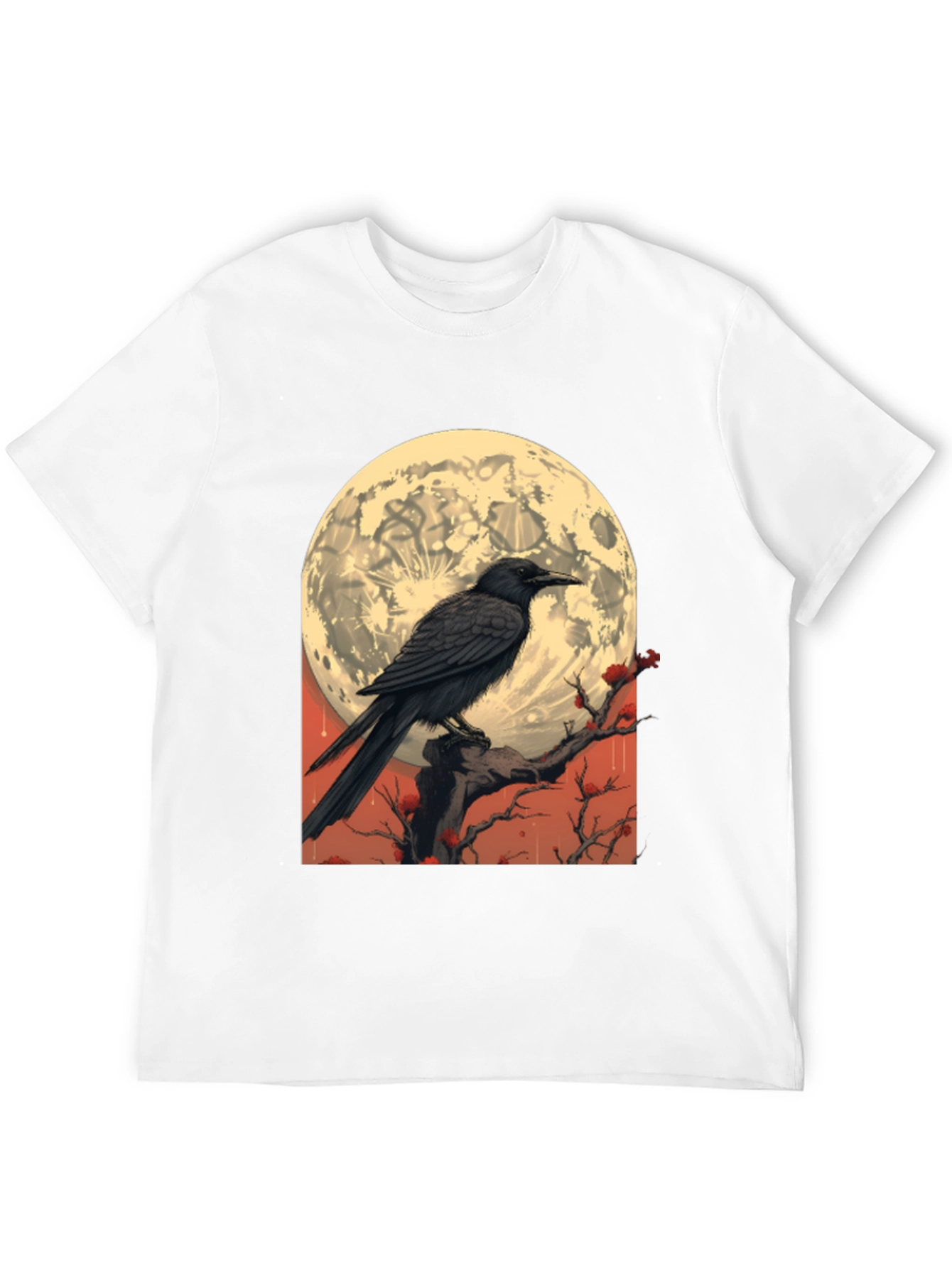 Raven Moon T-Shirt - Gothic Lunar Design