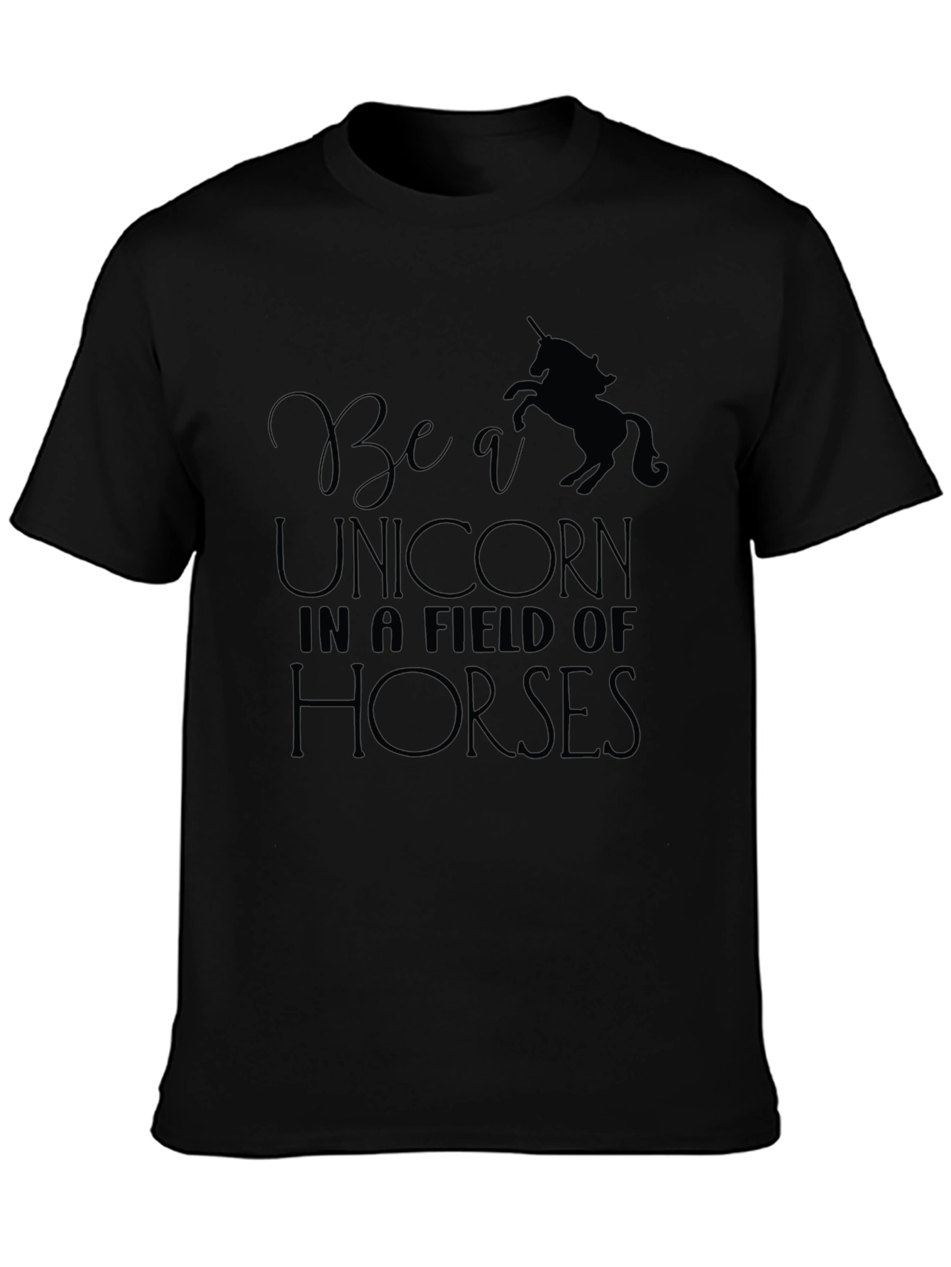 Be a Unicorn Graphic Tee - Mens Black T-Shirt