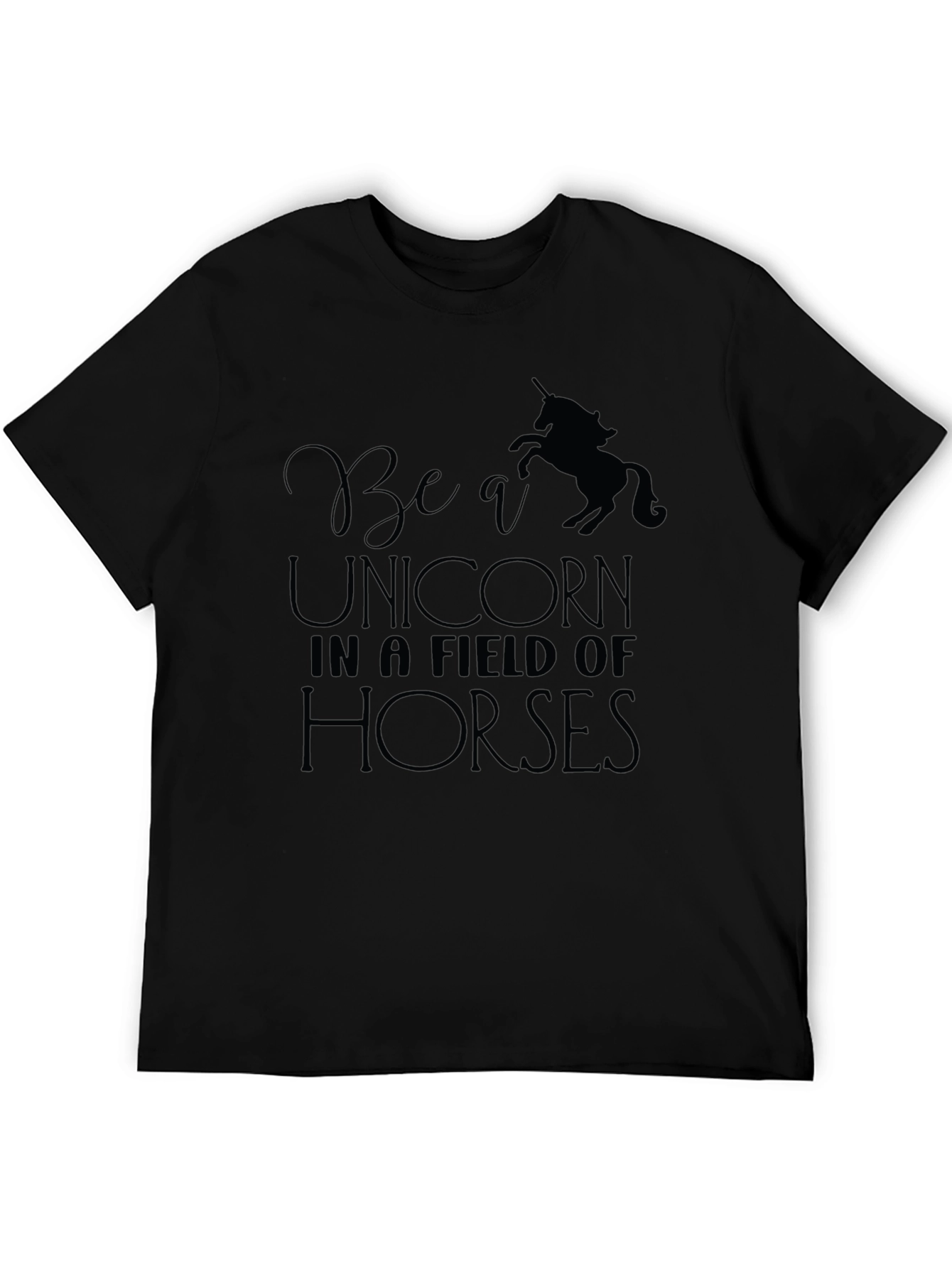 Be a Unicorn Graphic Tee - Mens Black T-Shirt