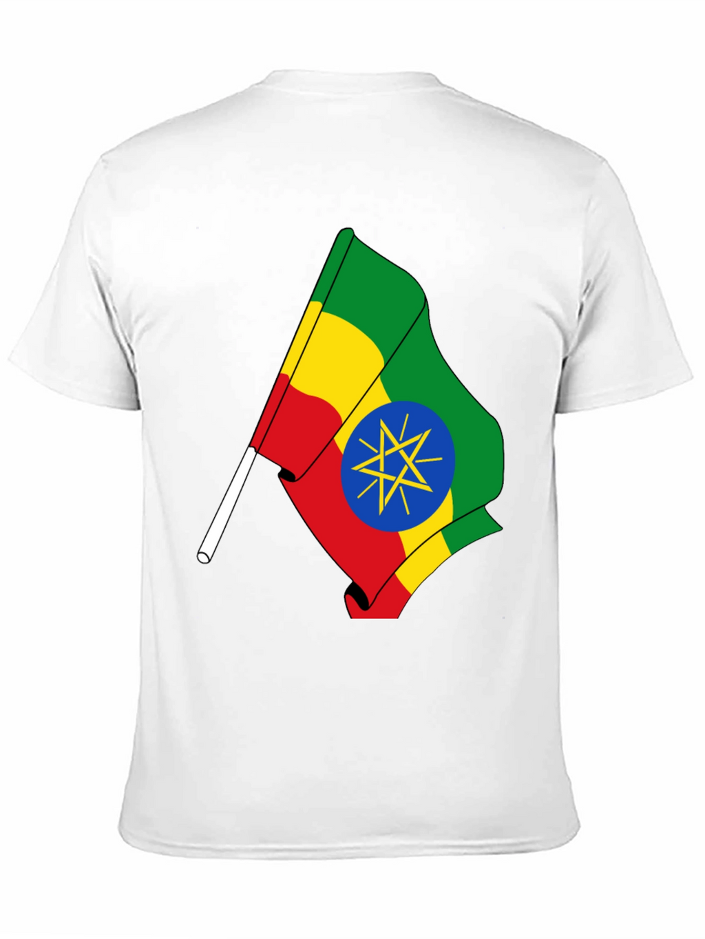 Ethiopian Flag Graphic Tee - Black Cotton T-Shirt