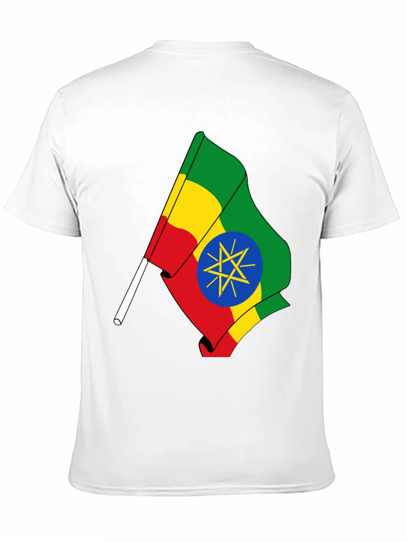 Ethiopian Flag Graphic Tee - Black Cotton T-Shirt