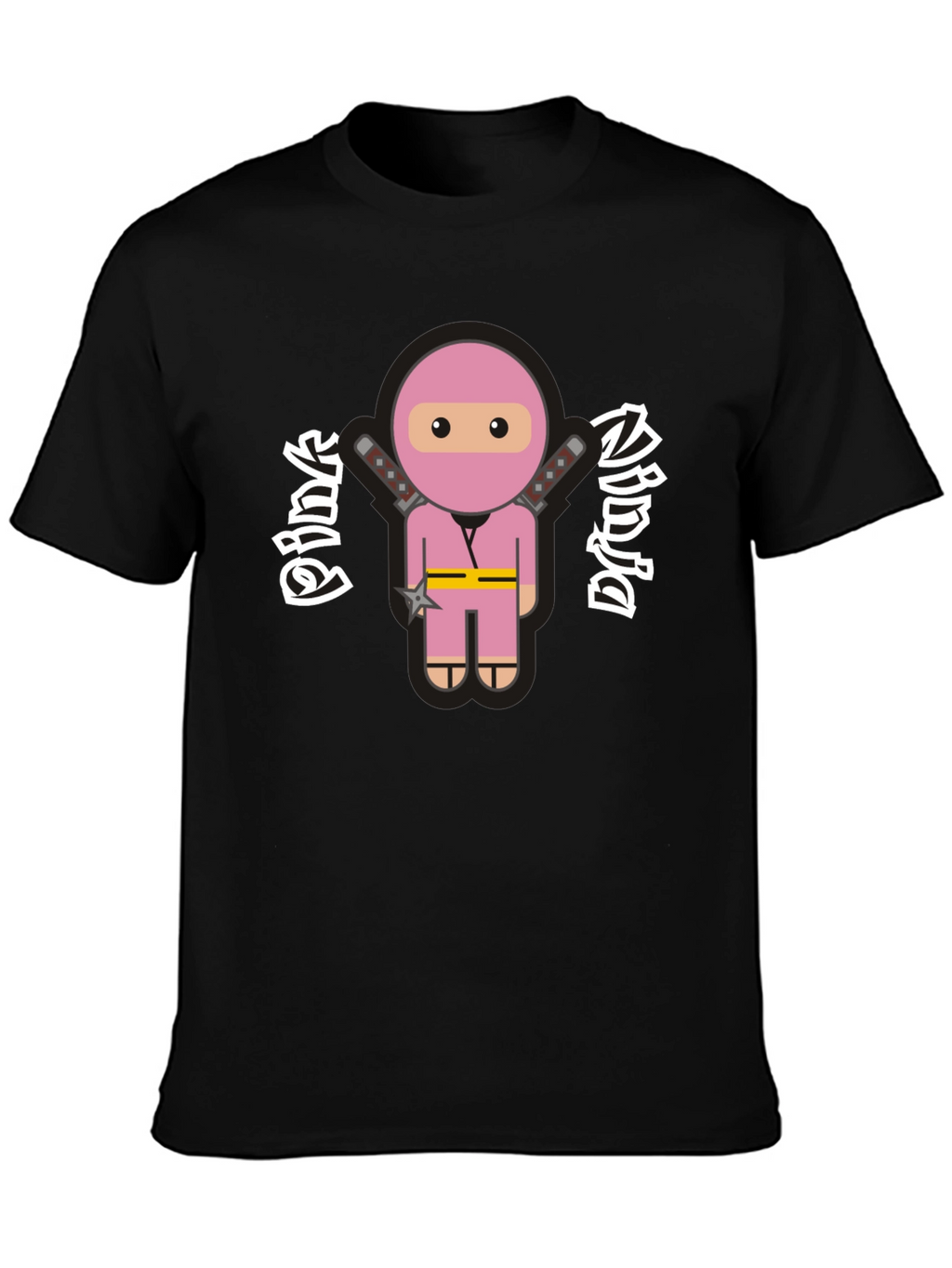 Pink Ninja Graphic T-Shirt - Funny Cartoon Tee