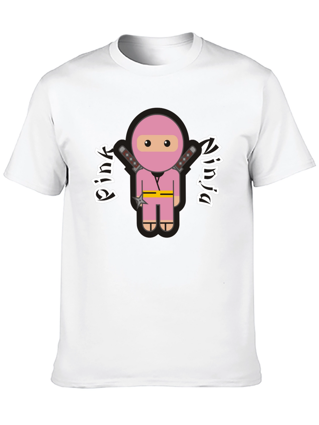 Pink Ninja Graphic T-Shirt - Funny Cartoon Tee