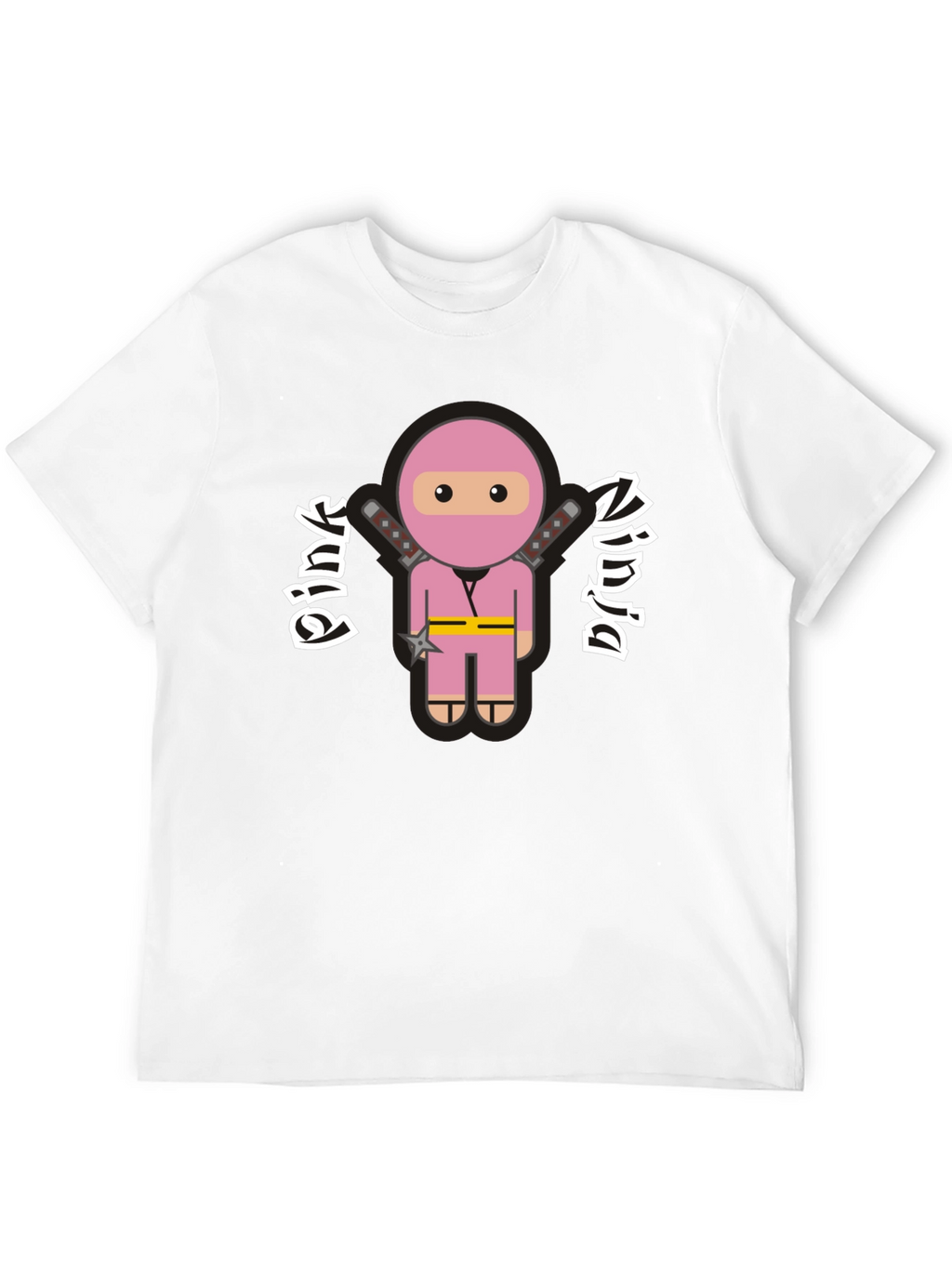 Pink Ninja Graphic T-Shirt - Funny Cartoon Tee