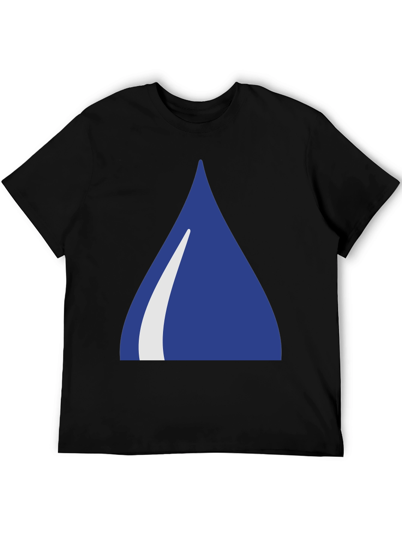 Blue Triangle Graphic Black T-Shirt