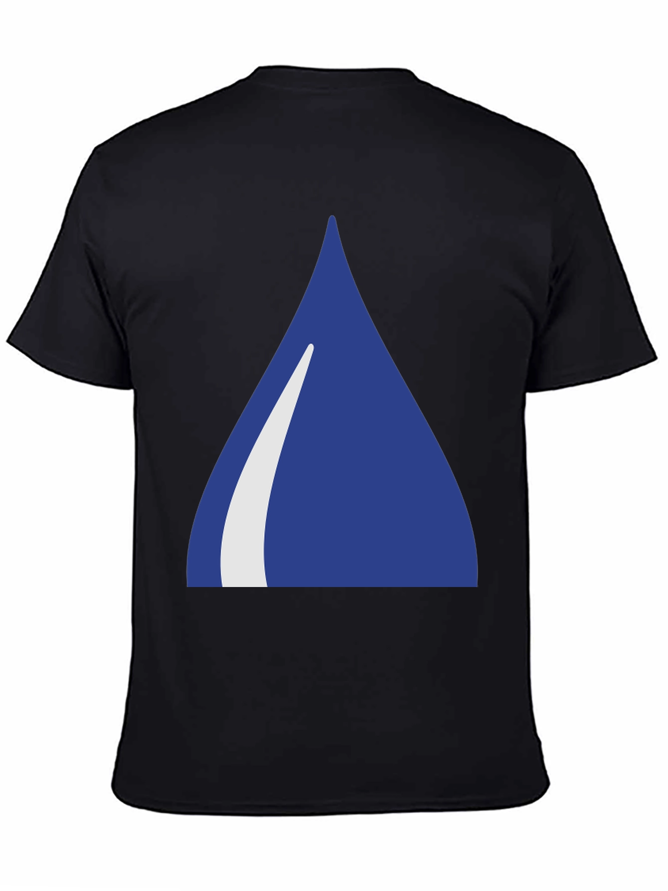 Blue Triangle Graphic Black T-Shirt