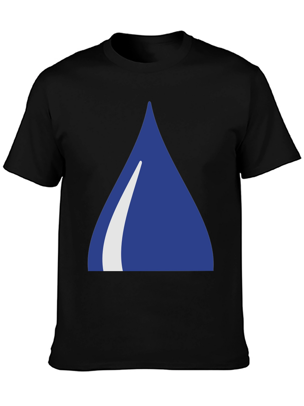 Blue Triangle Graphic Black T-Shirt