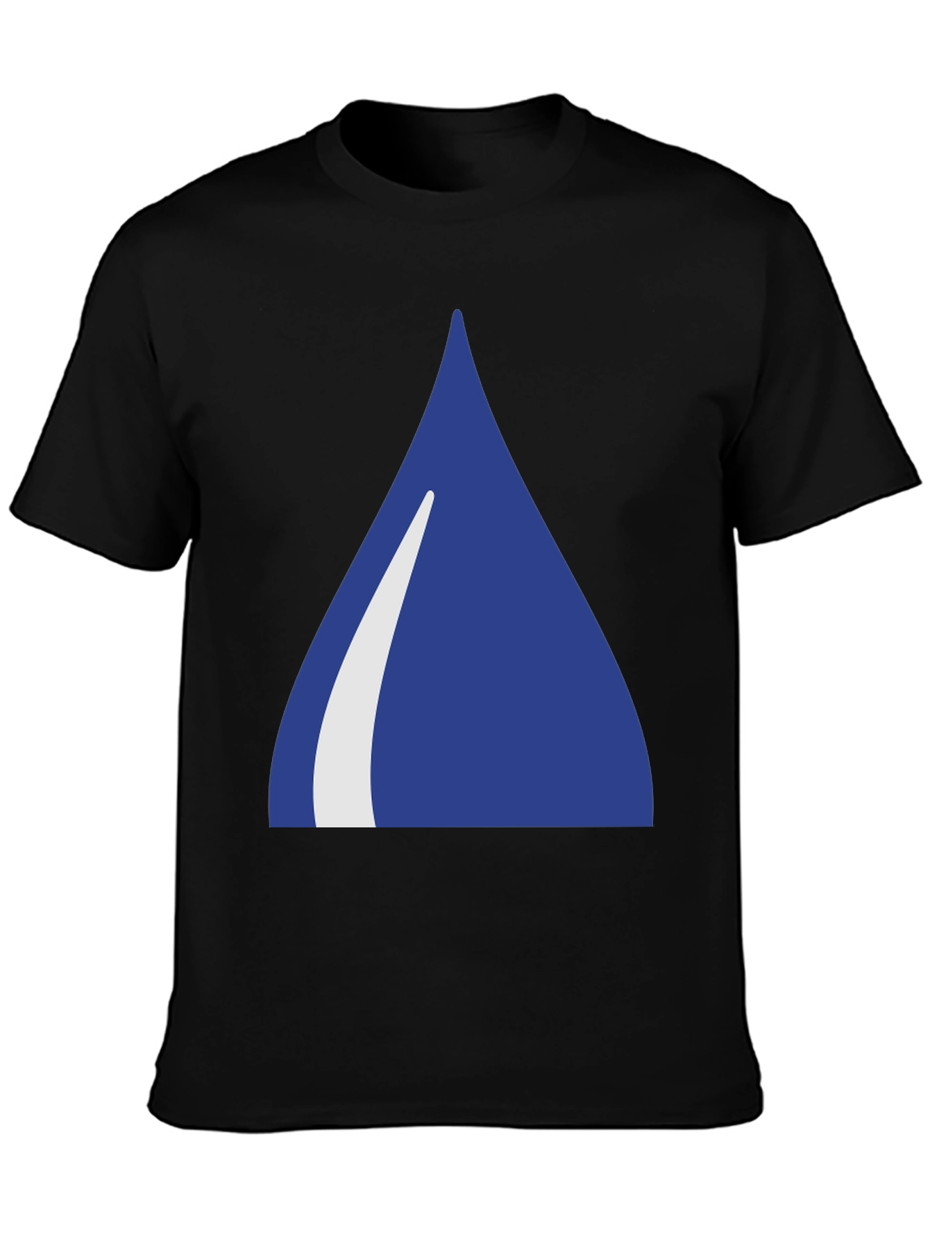 Blue Triangle Graphic Black T-Shirt