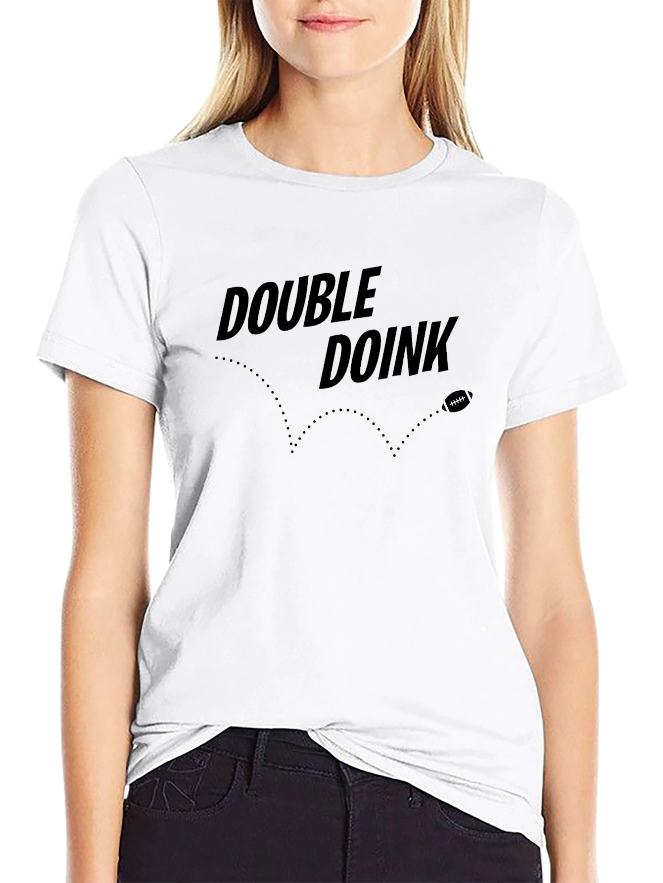 Double Doink Football T-Shirt - Black