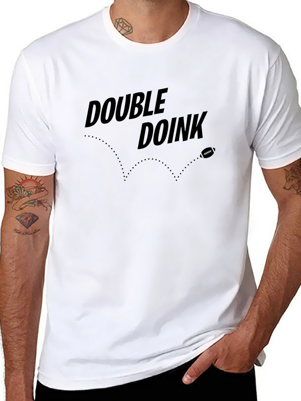 Double Doink Football T-Shirt - Black