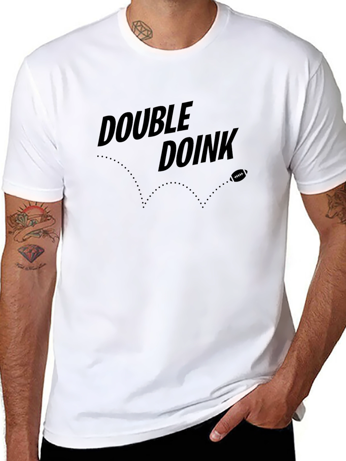 Double Doink Football T-Shirt - Black