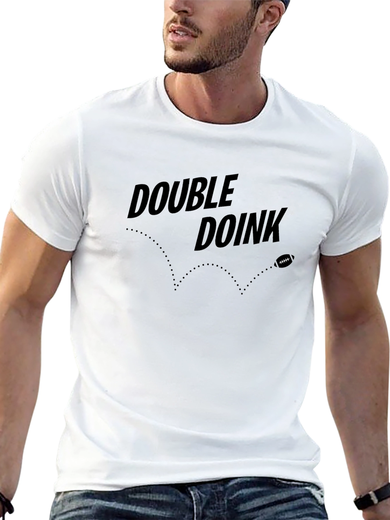 Double Doink Football T-Shirt - Black