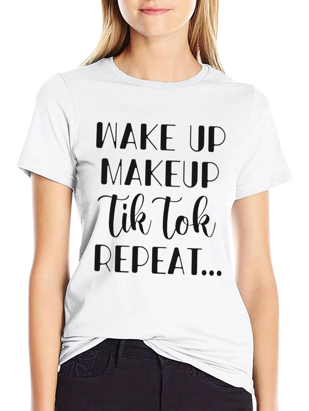 Eat Sleep TikTok Repeat Black T-Shirt