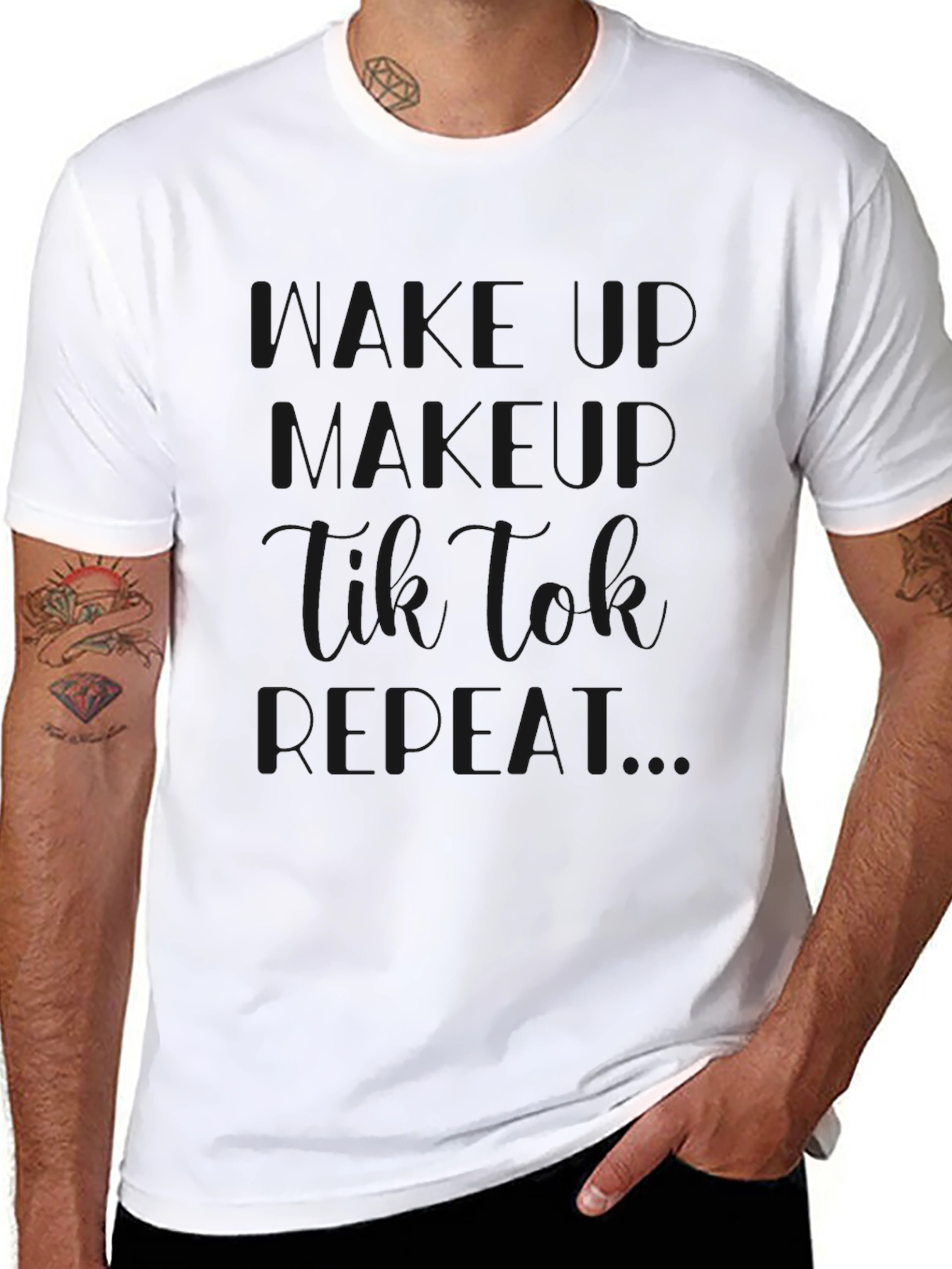Eat Sleep TikTok Repeat Black T-Shirt