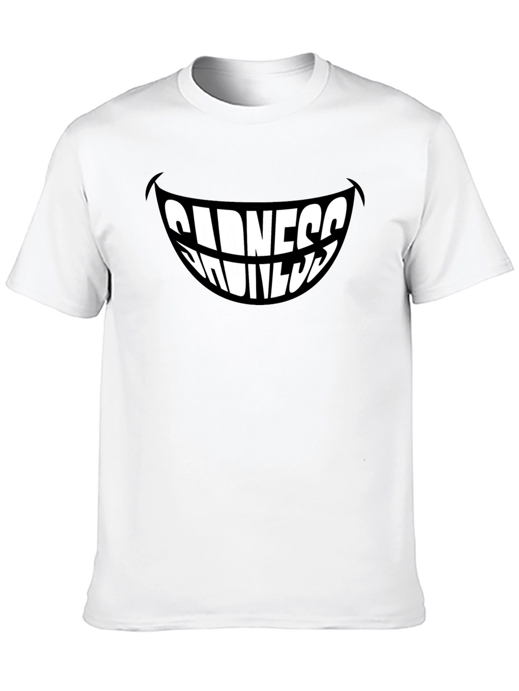 Sadness Smiles Graphic T-Shirt - Black Stylish Mens Tee