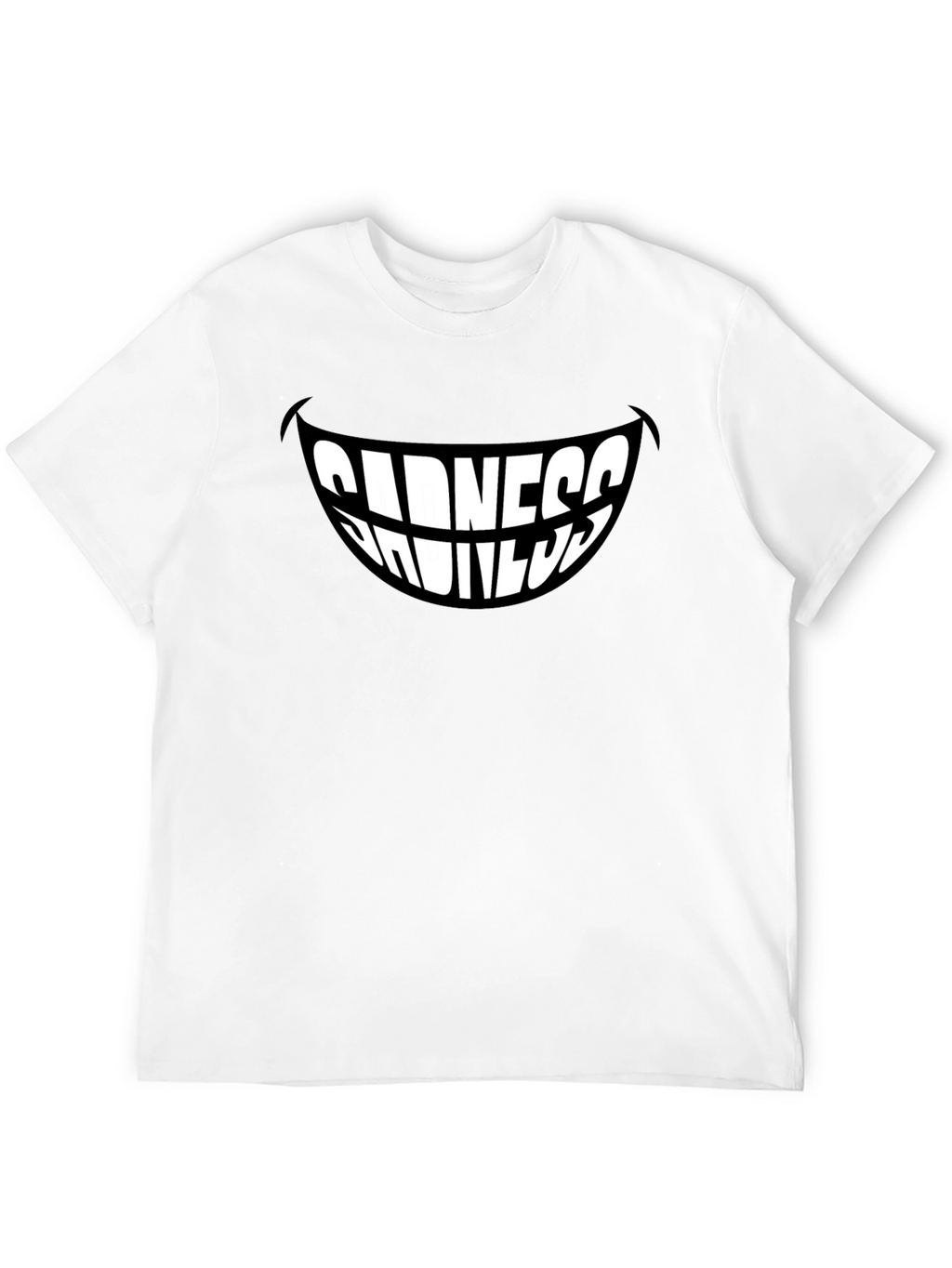 Sadness Smiles Graphic T-Shirt - Black Stylish Mens Tee