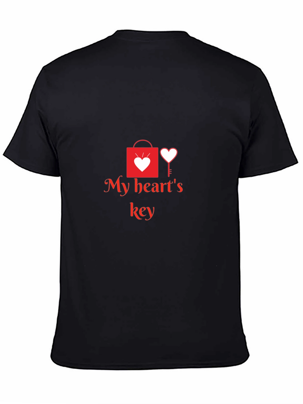 My Hearts Key Graphic Tee - Black Casual T-Shirt
