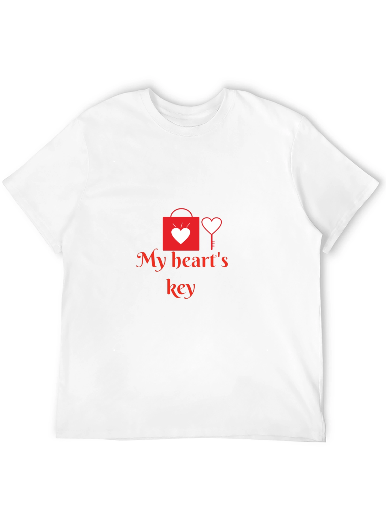 My Hearts Key Graphic Tee - Black Casual T-Shirt