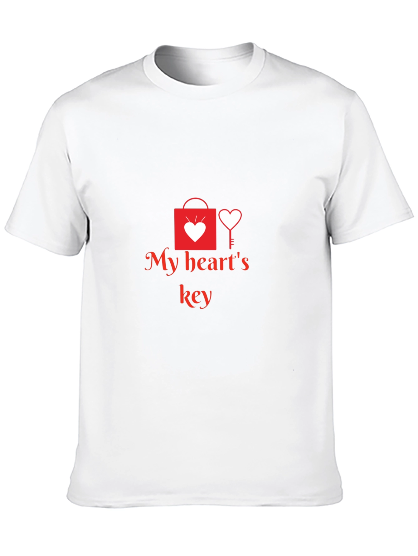 My Hearts Key Graphic Tee - Black Casual T-Shirt