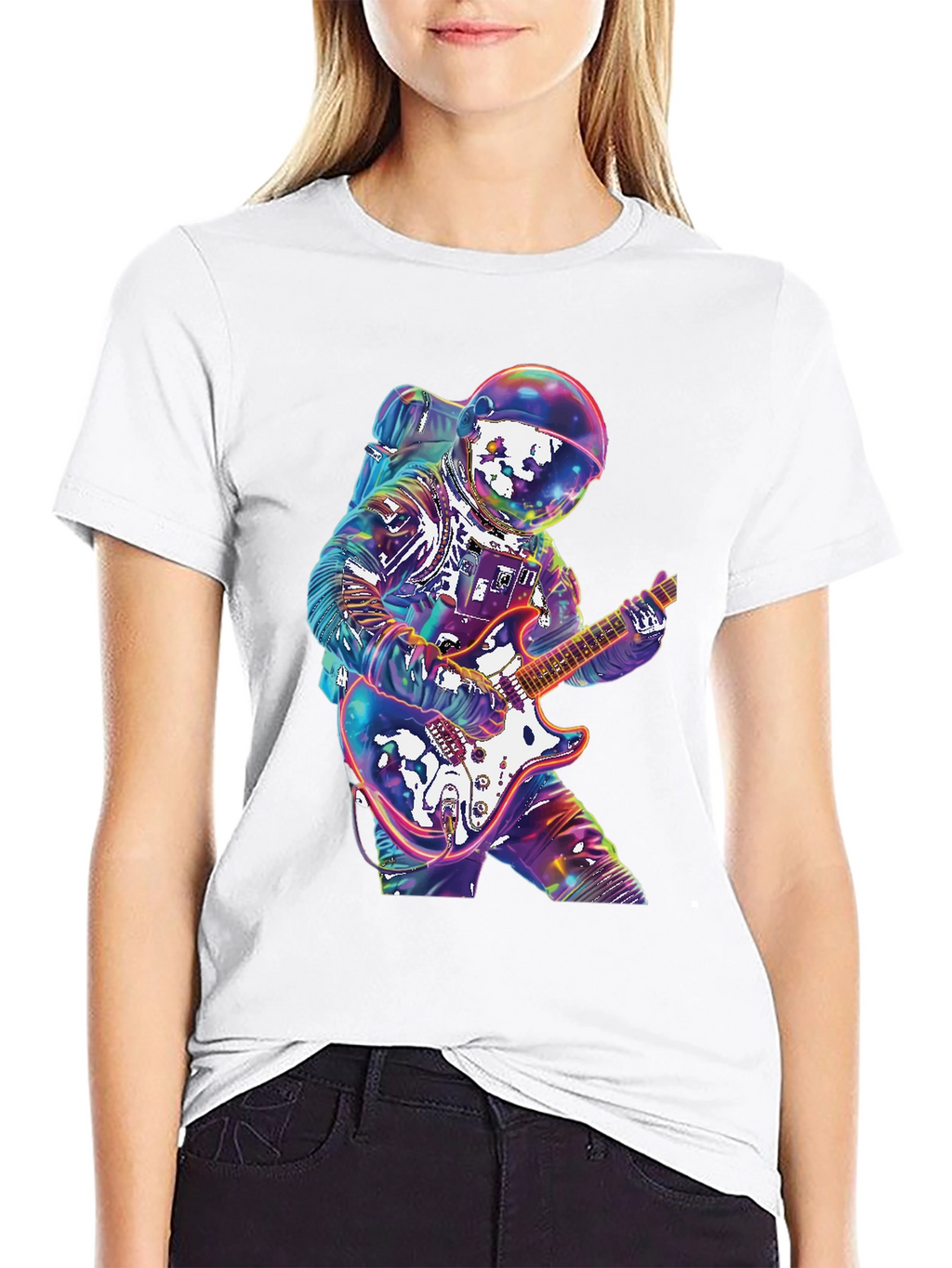Astronaut Guitarist Graphic Tee - Rock Out in Space!