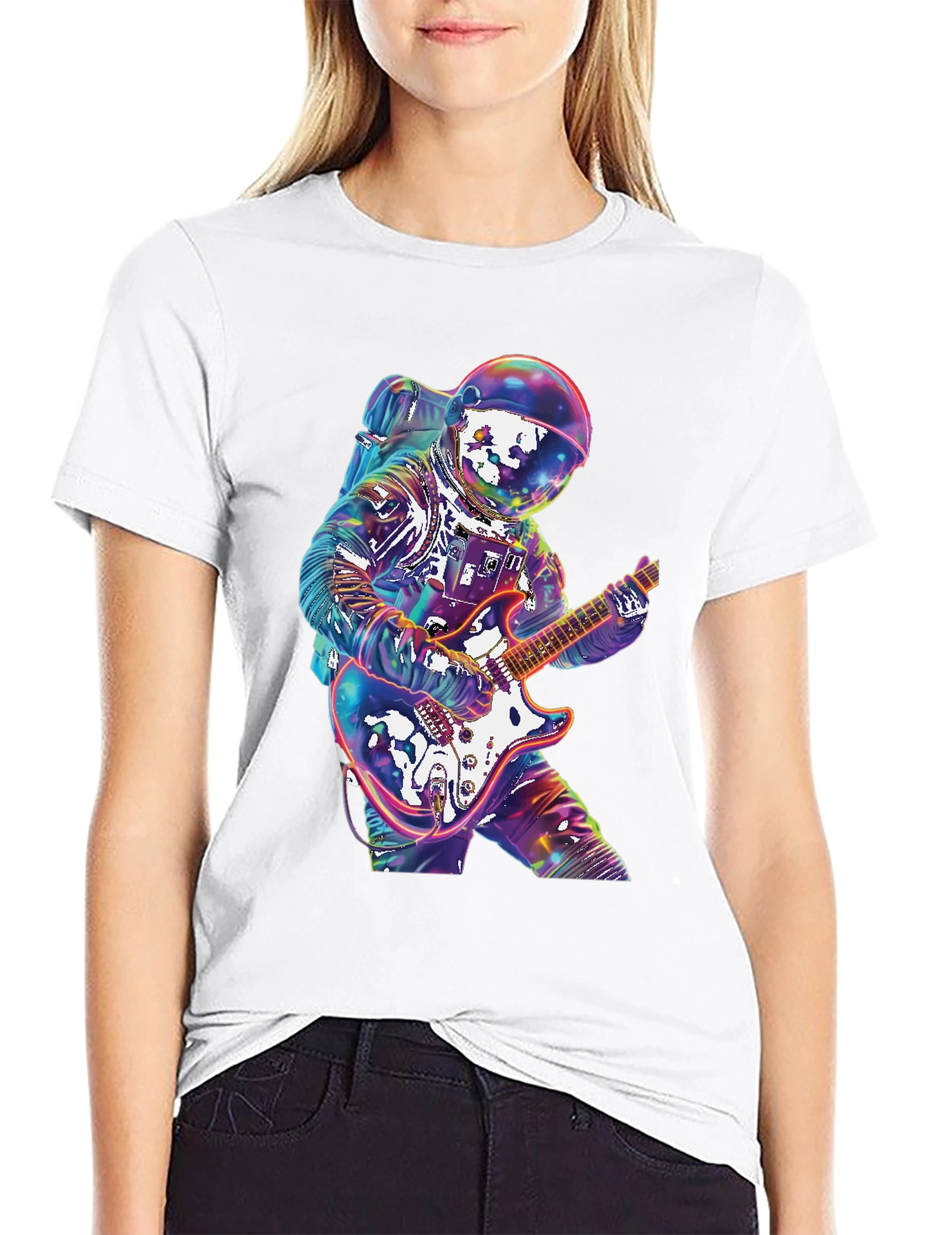 Astronaut Guitarist Graphic Tee - Rock Out in Space!