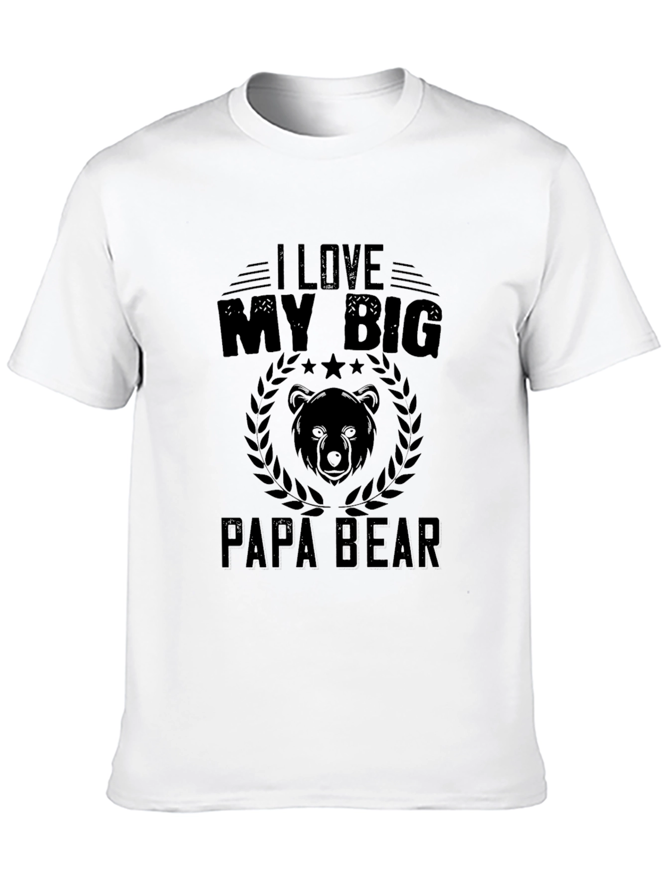 I Love My Big Papa Bear Black T-Shirt