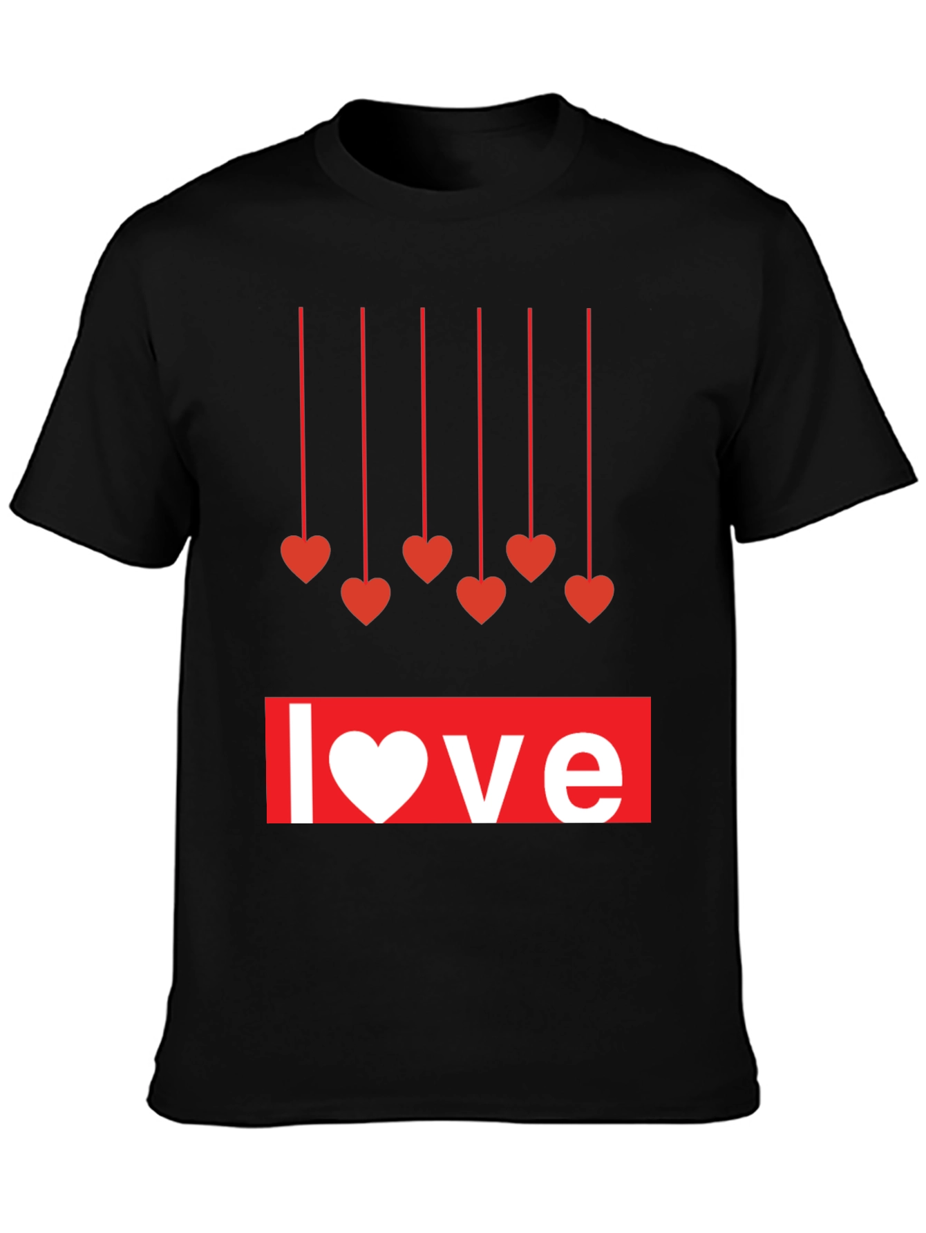 Love Heartstrings Graphic Tee - Black