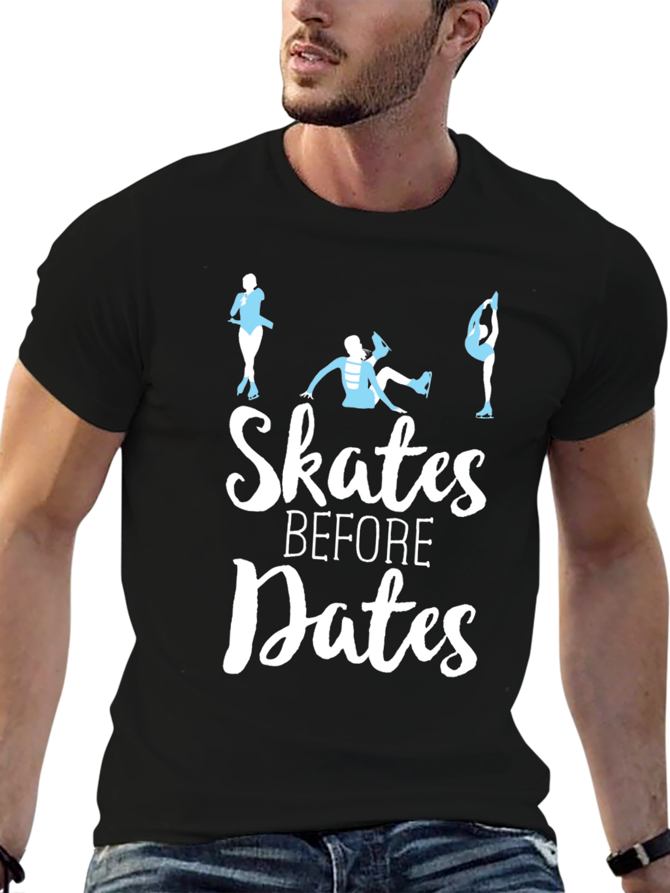Skates Before Dates T-Shirt - Figure Skating Tee