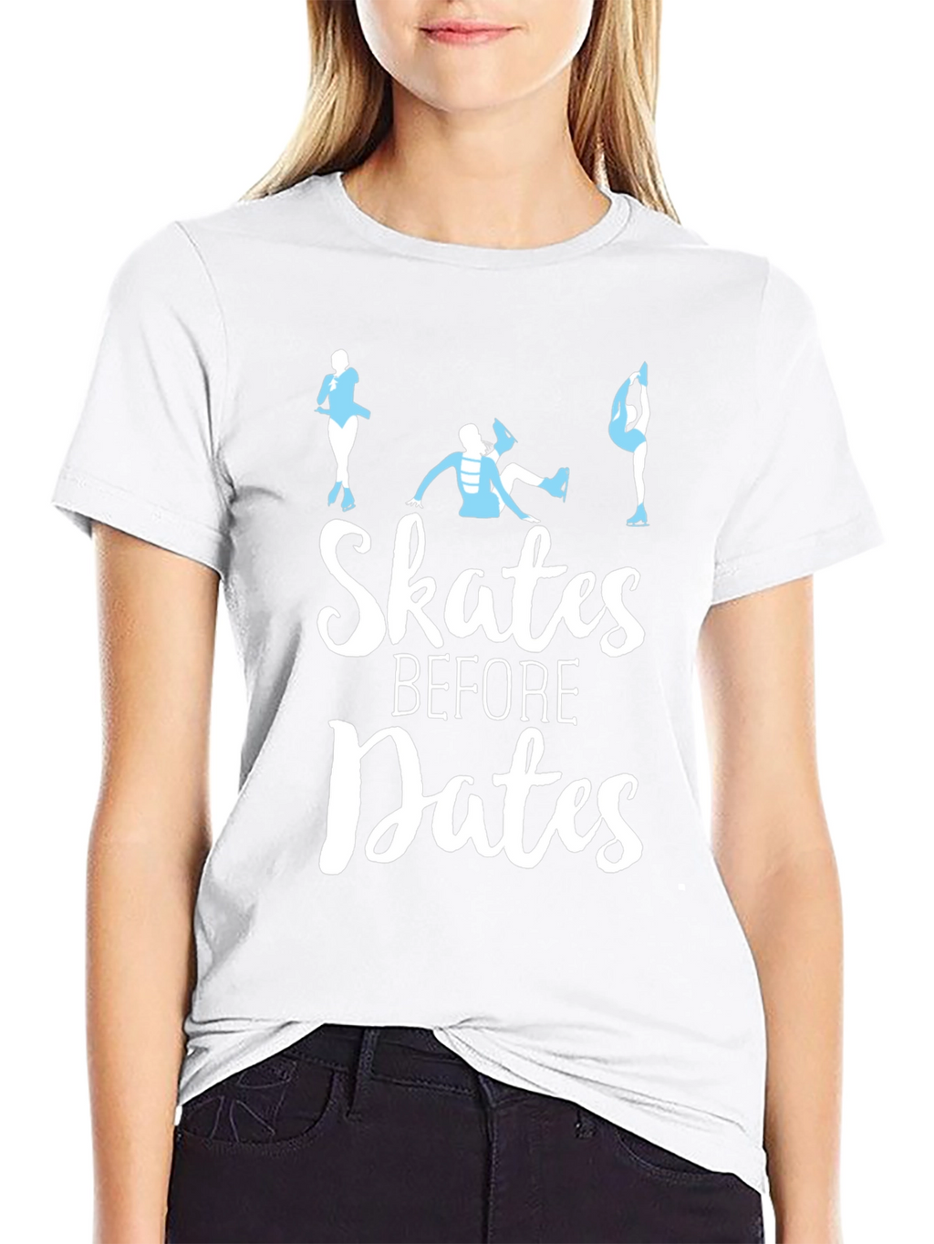 Skates Before Dates T-Shirt - Figure Skating Tee