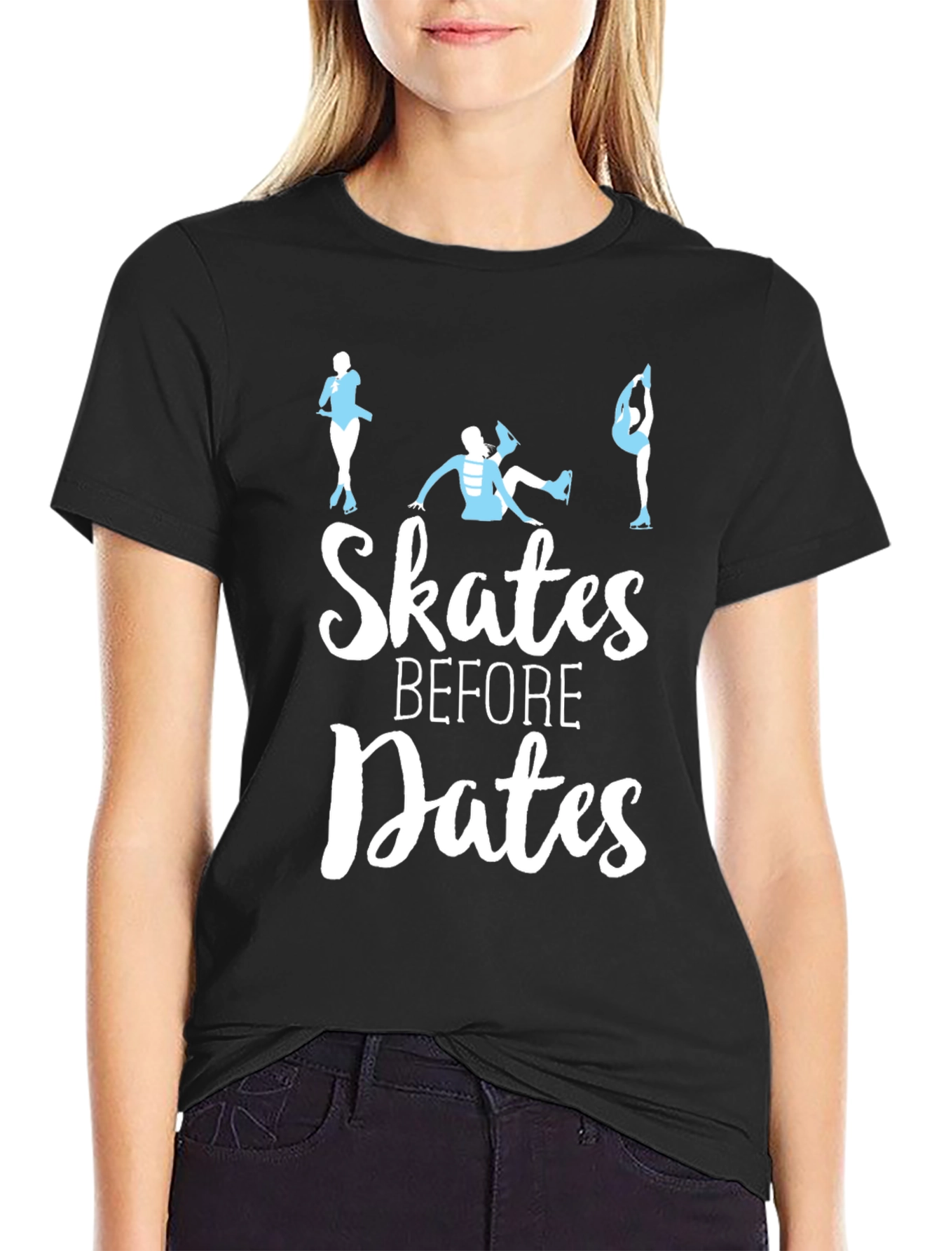 Skates Before Dates T-Shirt - Figure Skating Tee