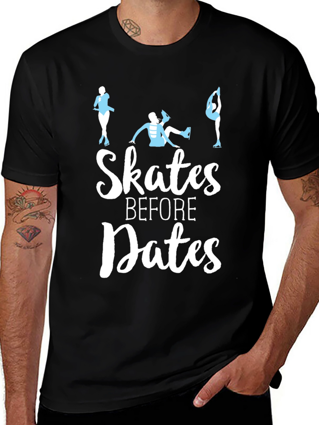 Skates Before Dates T-Shirt - Figure Skating Tee
