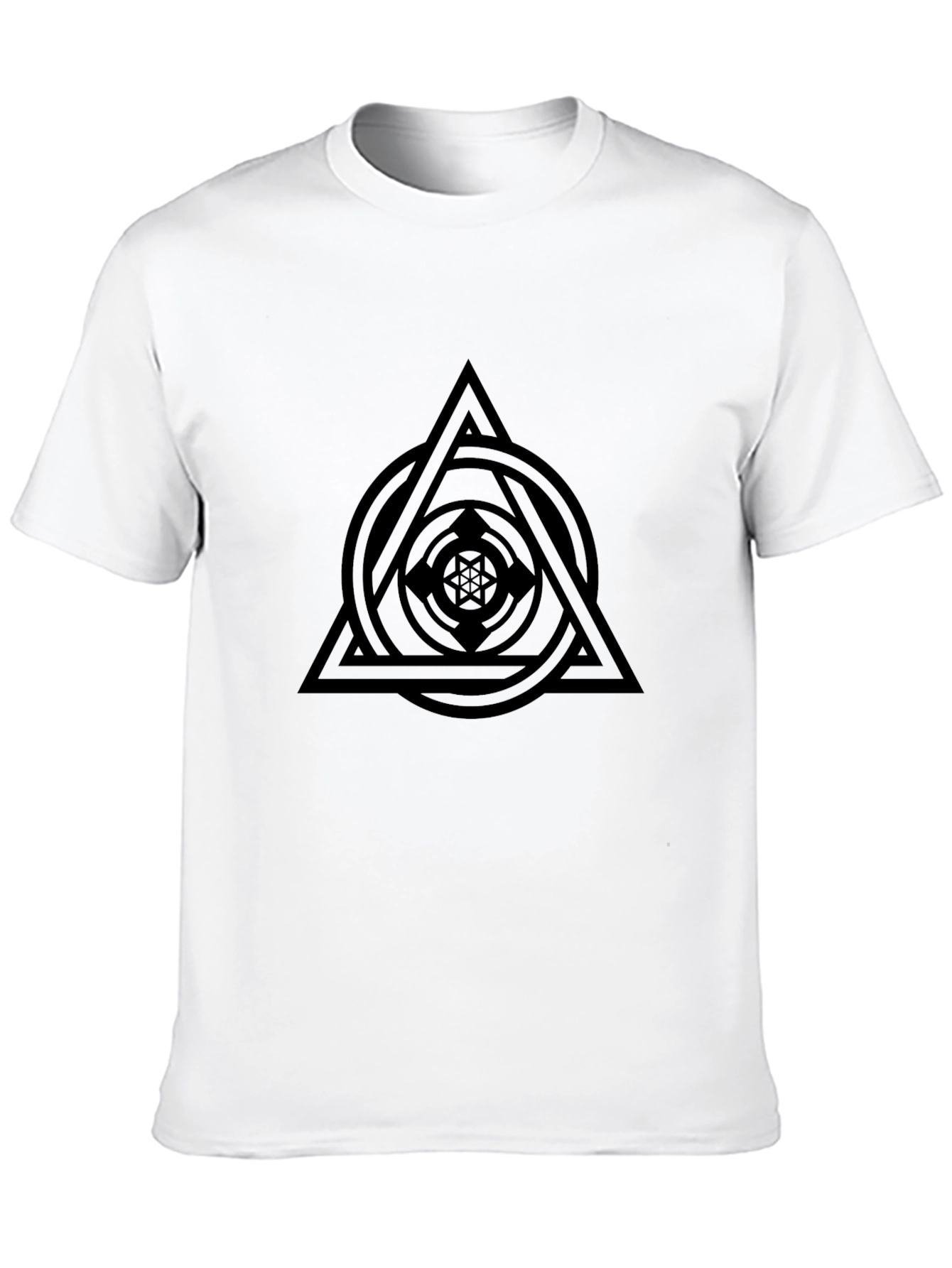 Geometric Black T-Shirt - Stylish Minimalist Design