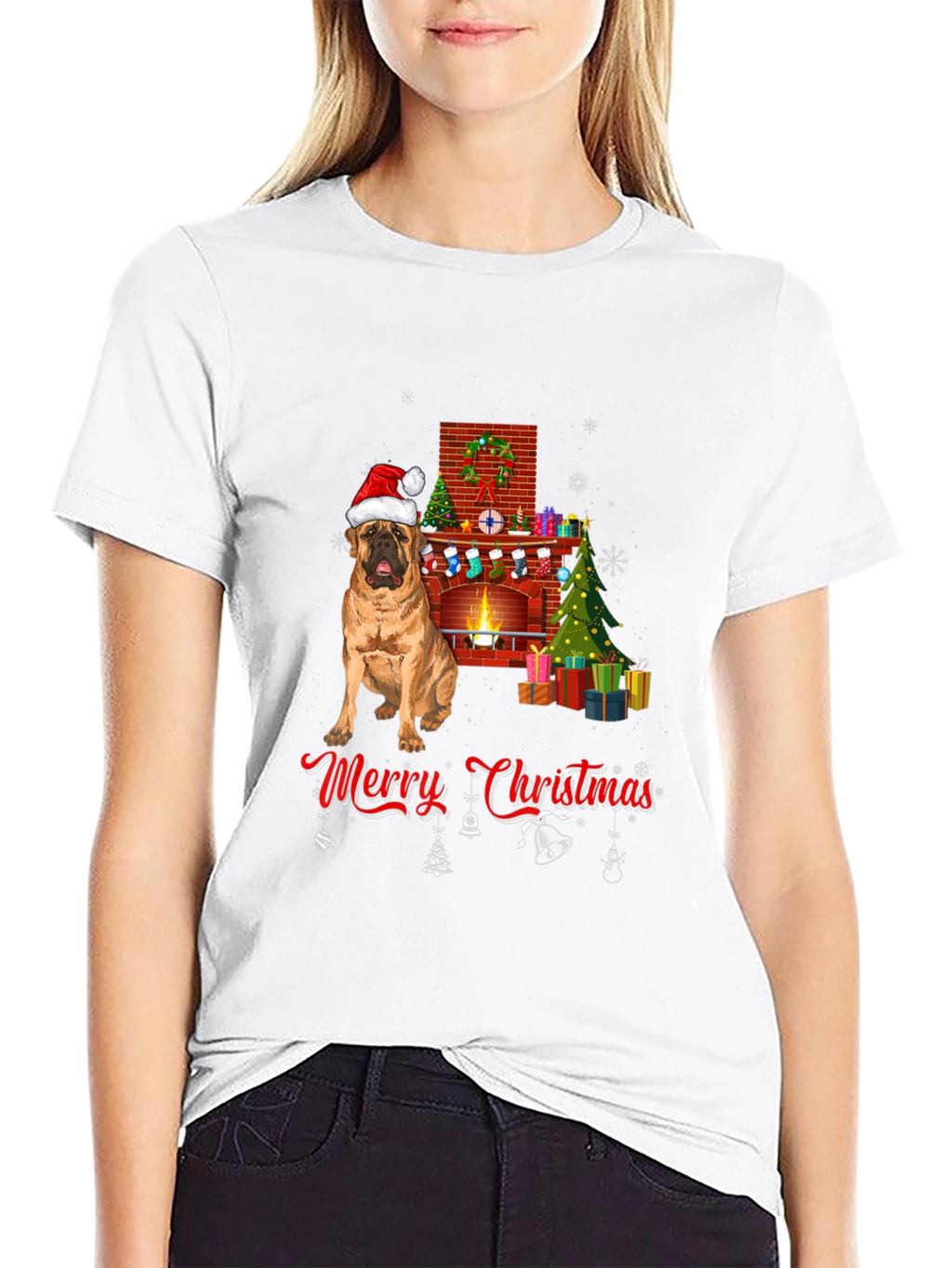 Dog Breed Christmas Fireplace T-Shirt
