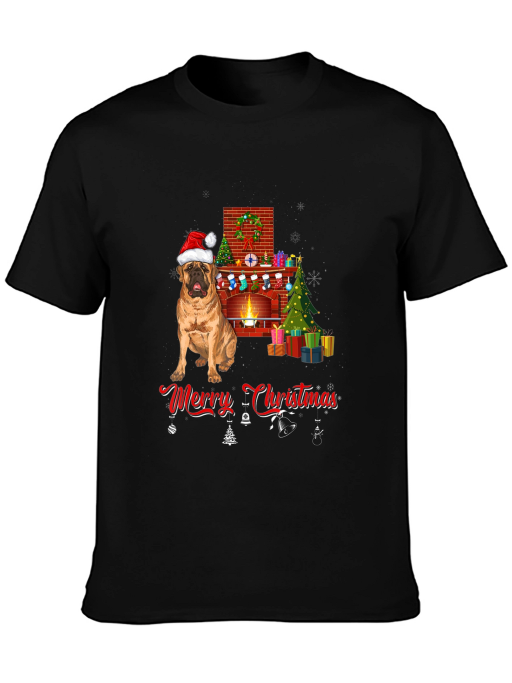 Dog Breed Christmas Fireplace T-Shirt