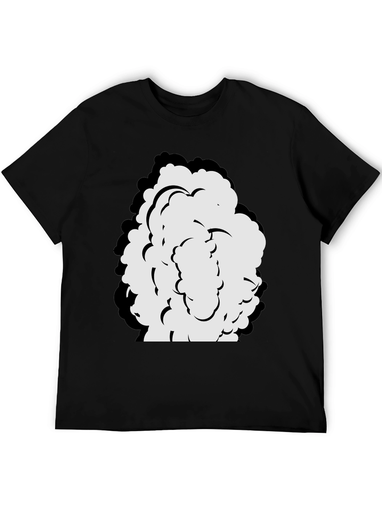 Cartoon Cloud Graphic Black T-Shirt