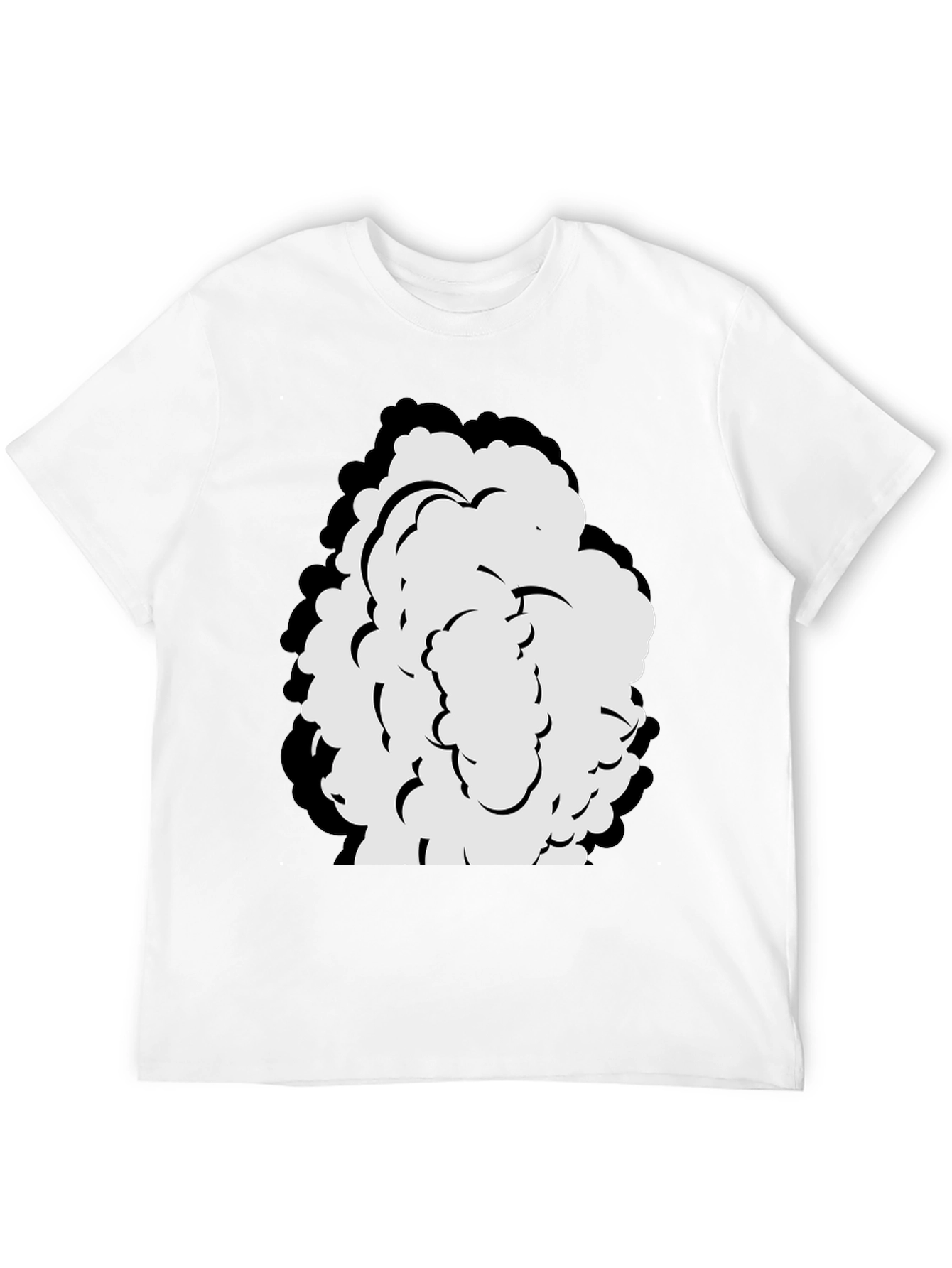 Cartoon Cloud Graphic Black T-Shirt
