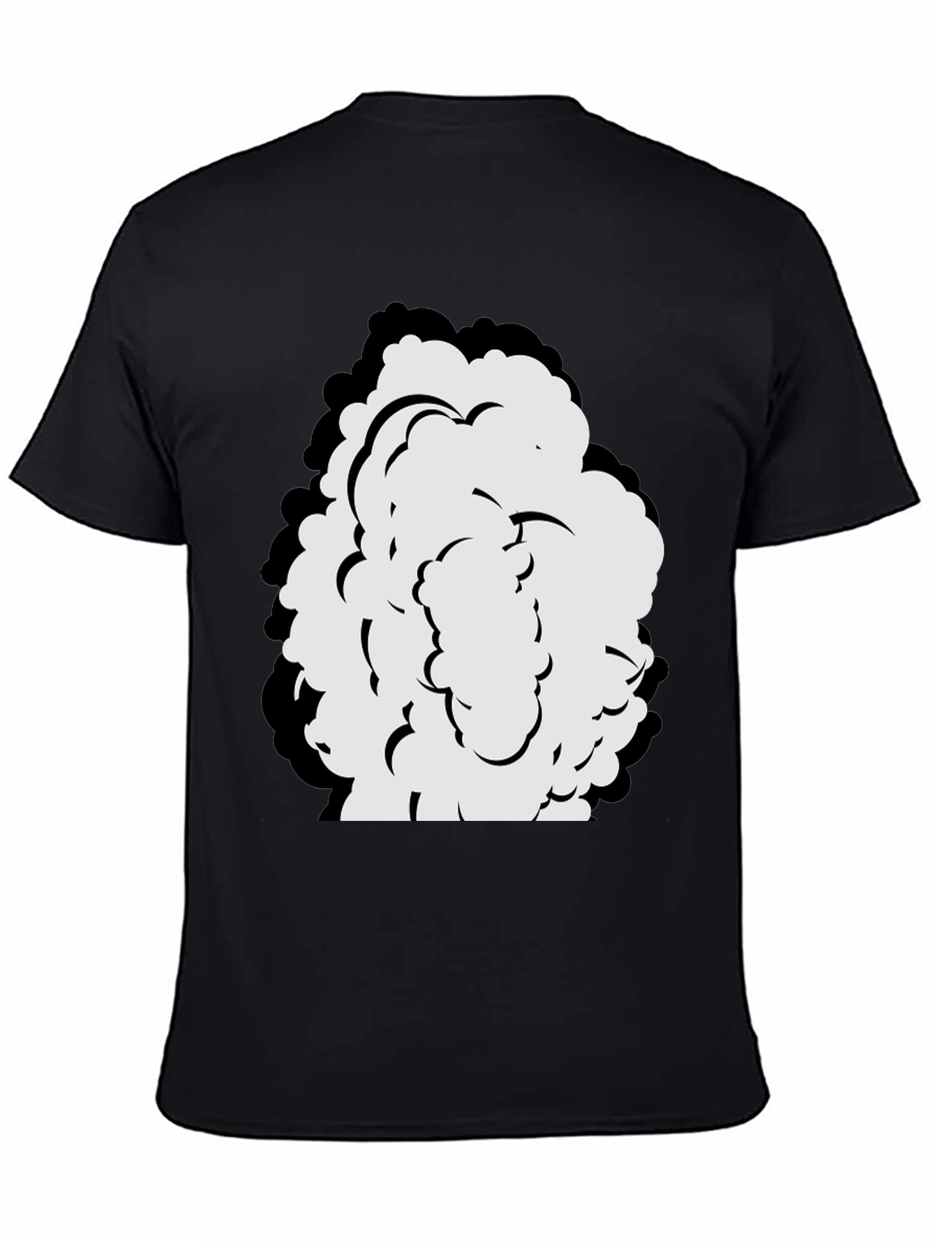 Cartoon Cloud Graphic Black T-Shirt
