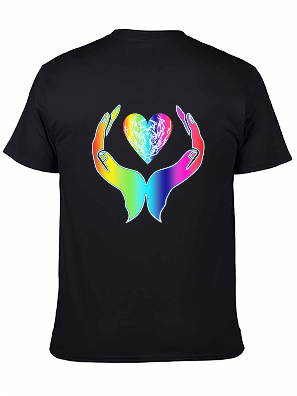 Rainbow Heart Hands Graphic Tee - Express Your Love