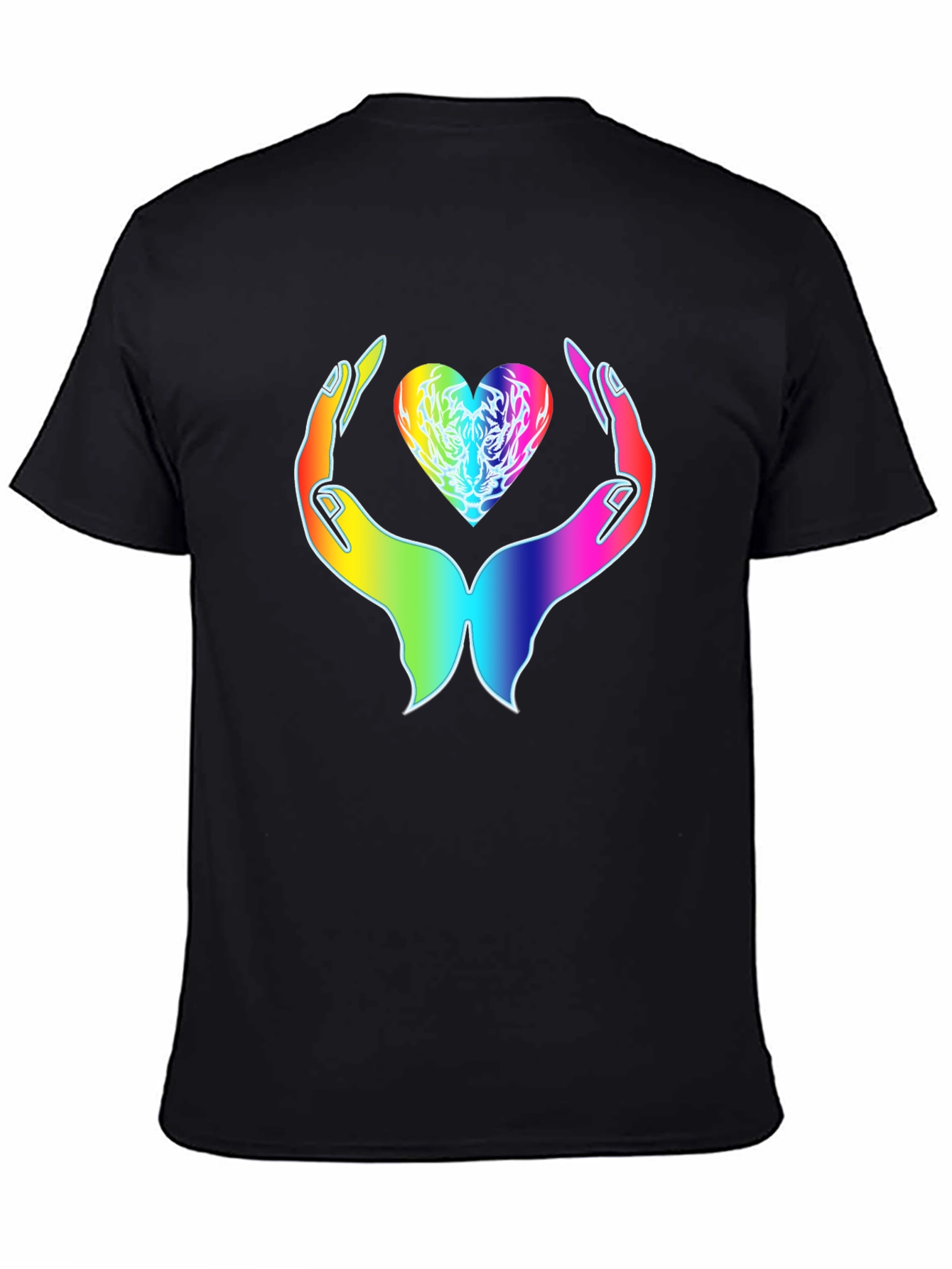 Rainbow Heart Hands Graphic Tee - Express Your Love